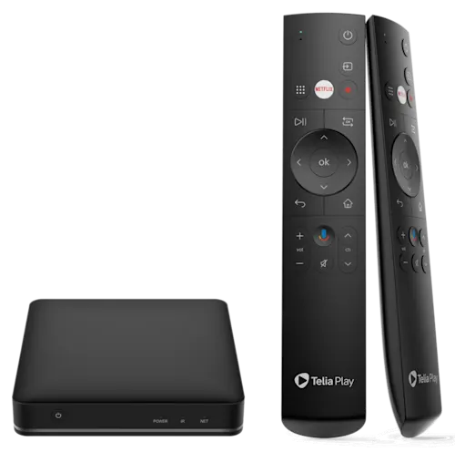 Telia Play Hub och fjärrkontroll utan siffror