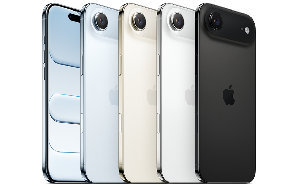 Apple iPhone Air alla färger uppställda