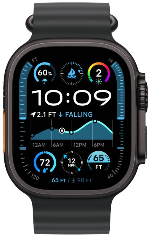 Apple Watch Ultra 2 49mm 4G Havsband Svart Titan