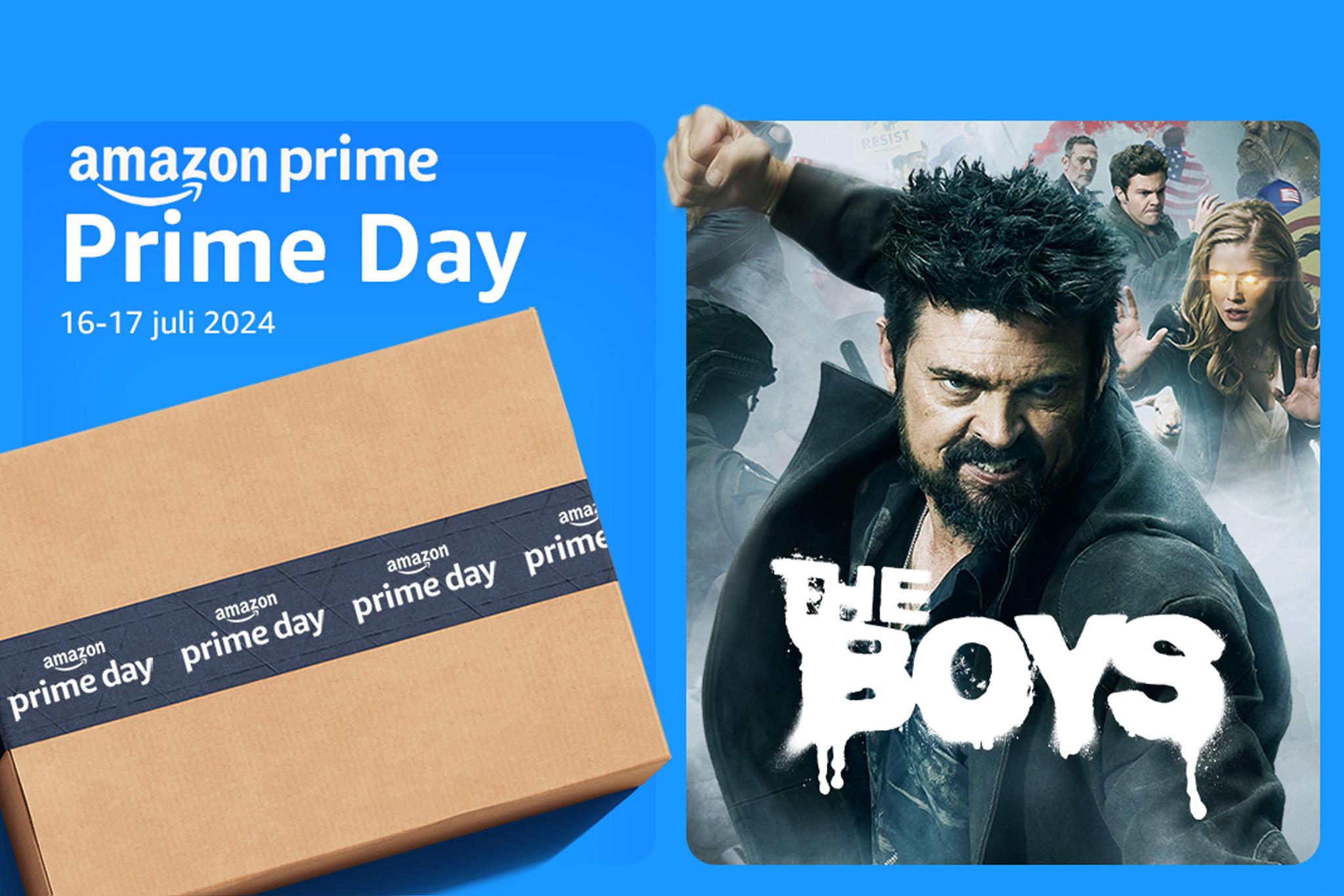 Missa inte Amazon Prime Day 2024 den 16-17 juli. Utnyttja alla möjligheter med ett medlemskap i Amazon Prime. Bilden föreställer ett paket och serien The Boys.