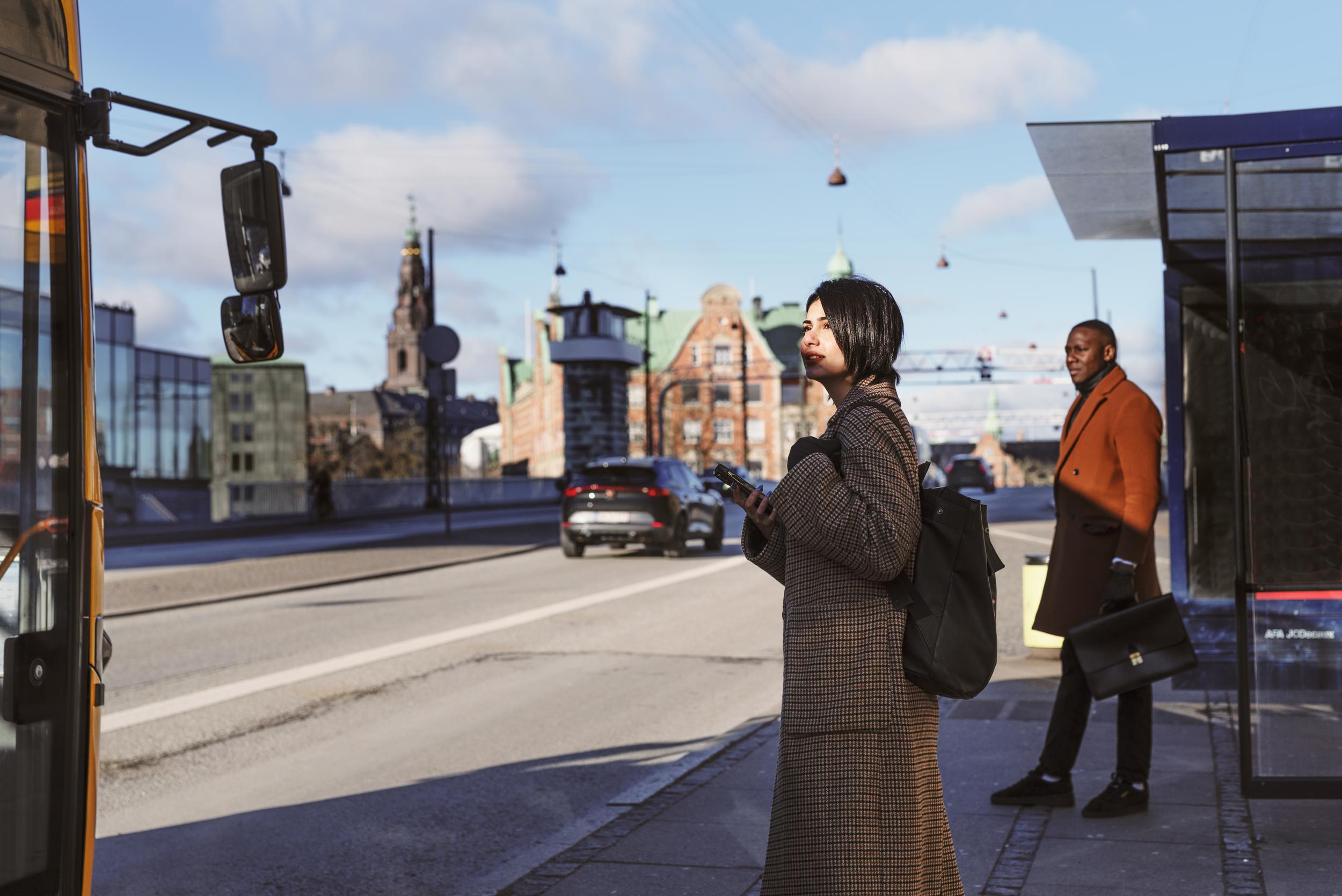 People waiting for a bus