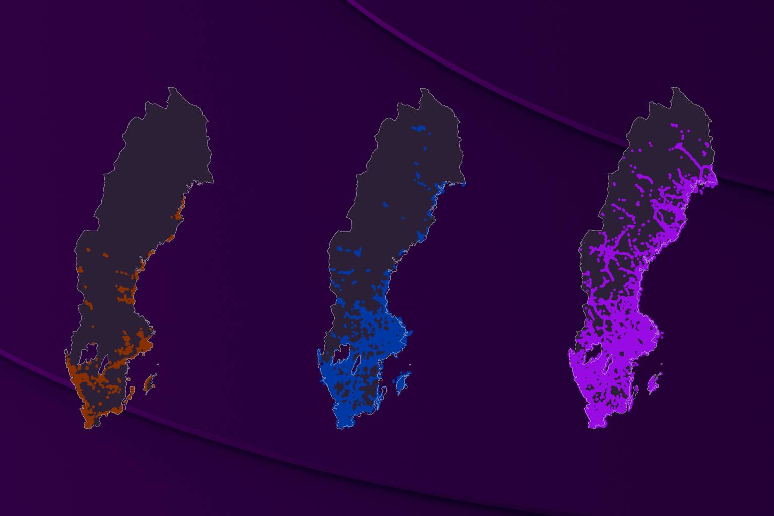 Kartor över 5G nätverk aug 2024