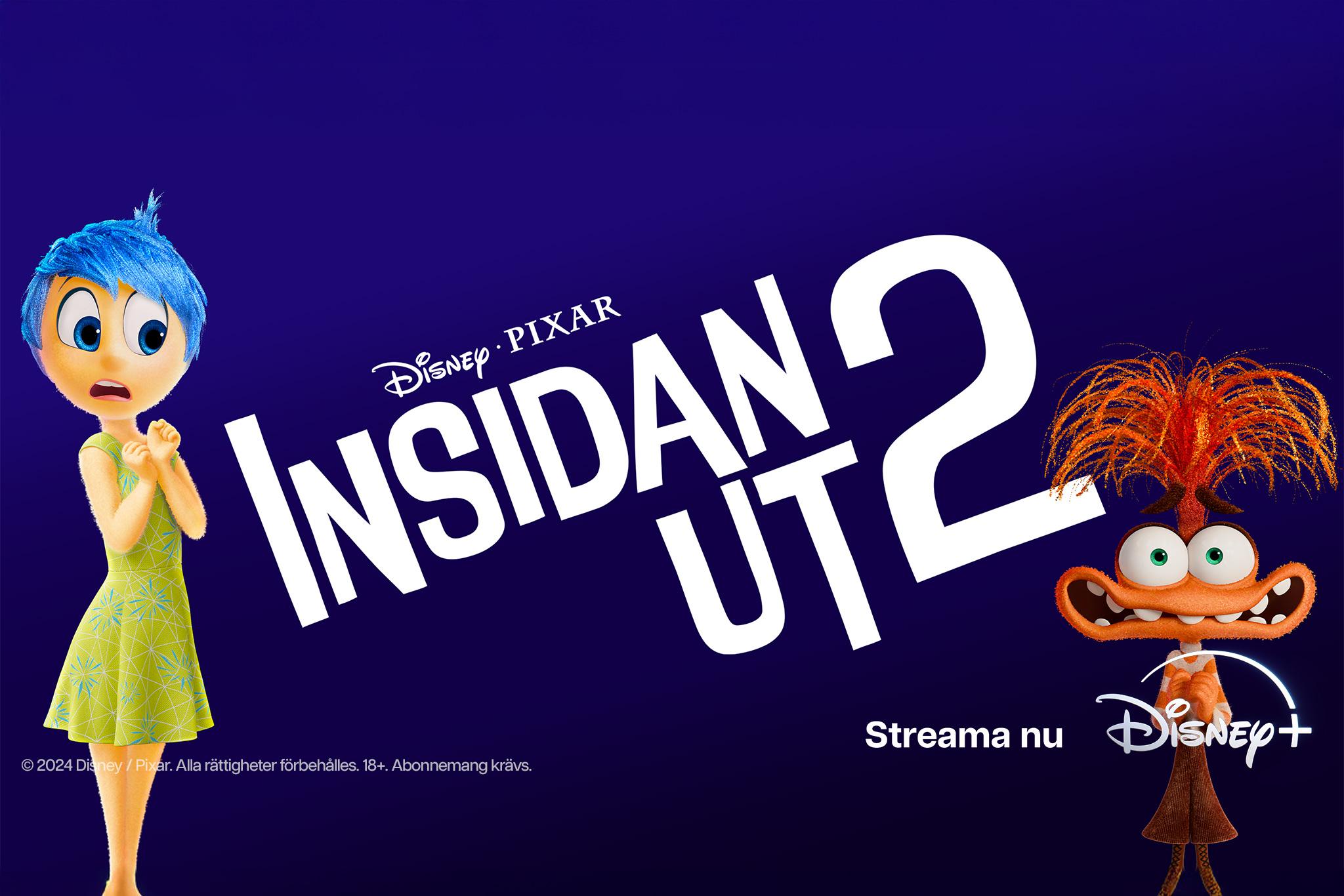 Två av karaktärerna från Insidan ut 2 som du kan streama nu på Disney+.