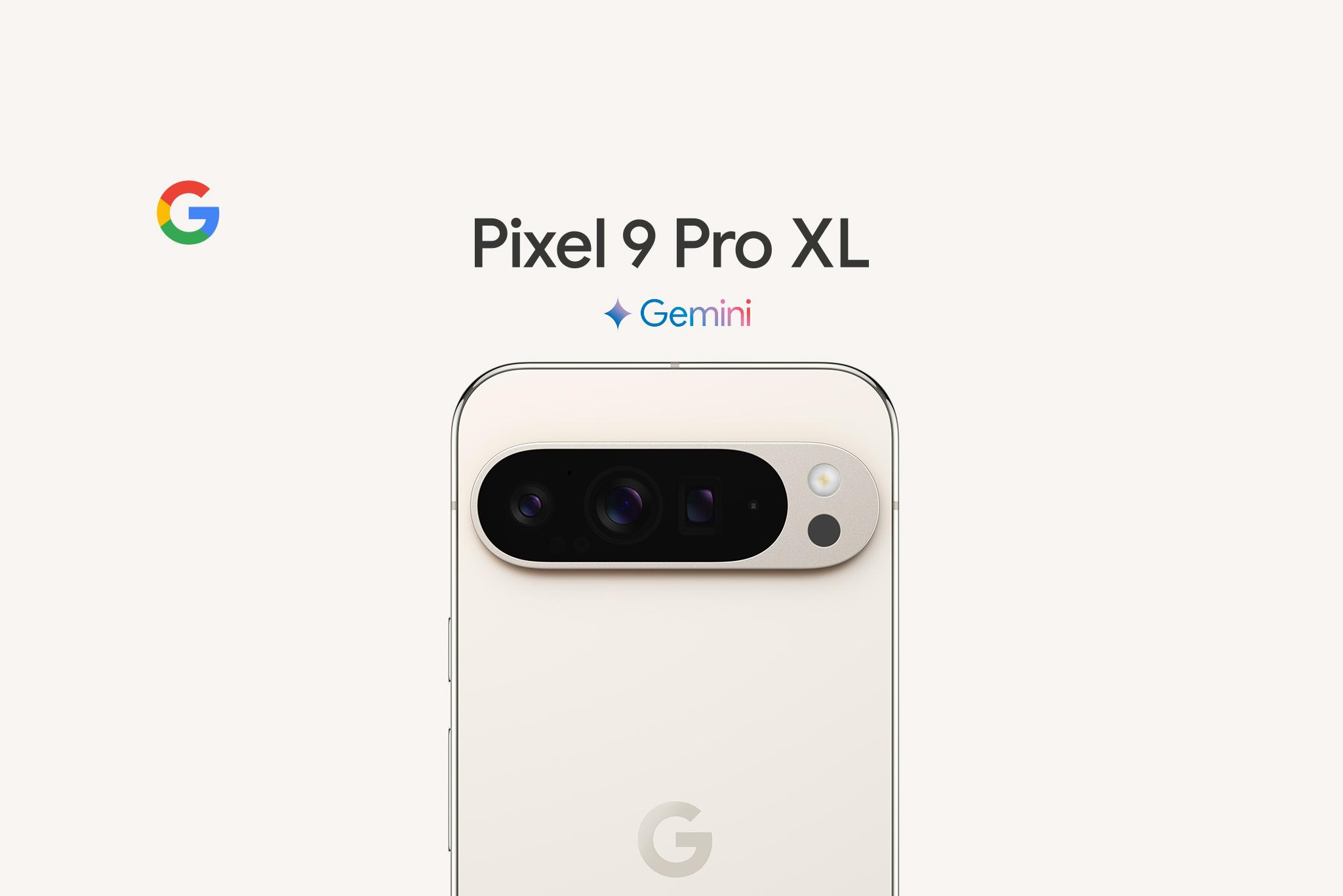 Baksida på Google Pixel 9 Pro XL i färgen porcelain.